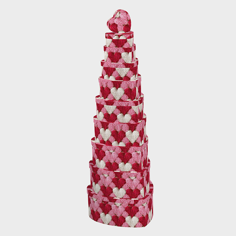 1001 Caja de dulces decorativa de cartón con forma de corazón para el día de San Valentín