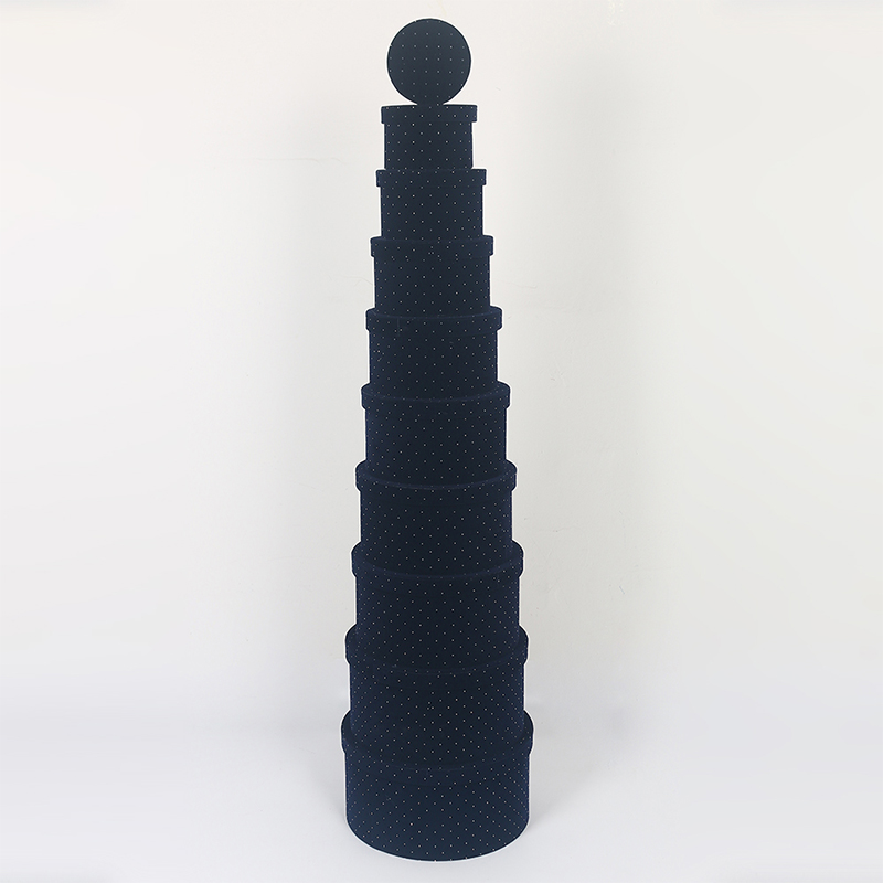 Caja de regalo de almacenamiento de tela de terciopelo cilíndrica 813