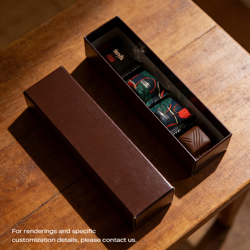 SH-05 Caja de regalo de chocolate con tapa elevable simple rectangular de 4 piezas