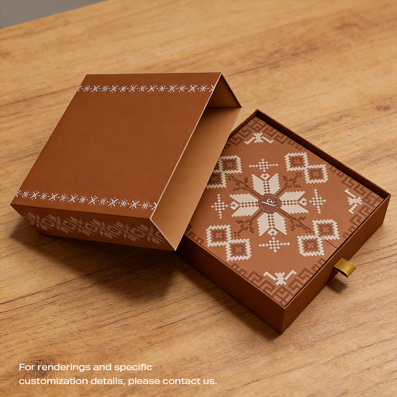 SH-06 Caja de regalo decorativa de chocolate de estilo vintage con tapa abatible cuadrada