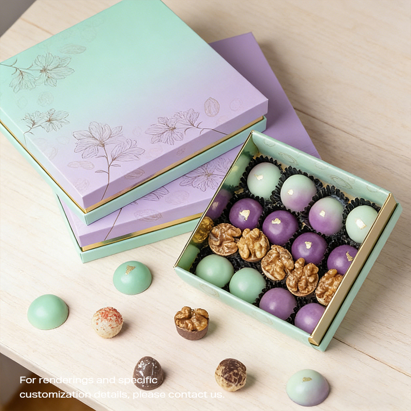 SH-07 Embalaje de caja de regalo de chocolate con apertura superior e inferior en color degradado