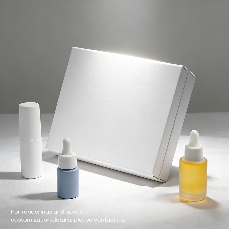 SHC-02 Caja de regalo para el cuidado de la piel con tapa abatible personalizable en color blanco con impresión de imágenes y logotipos