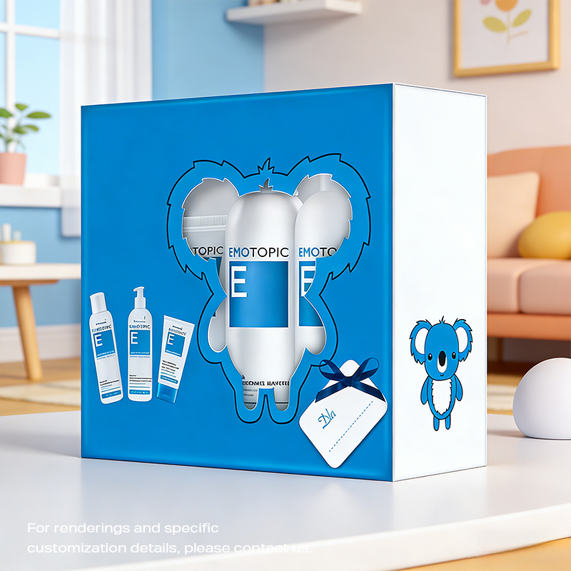 SHC-06 Caja de regalo para el cuidado de la piel con ventana hueca y forma irregular con forma de koala